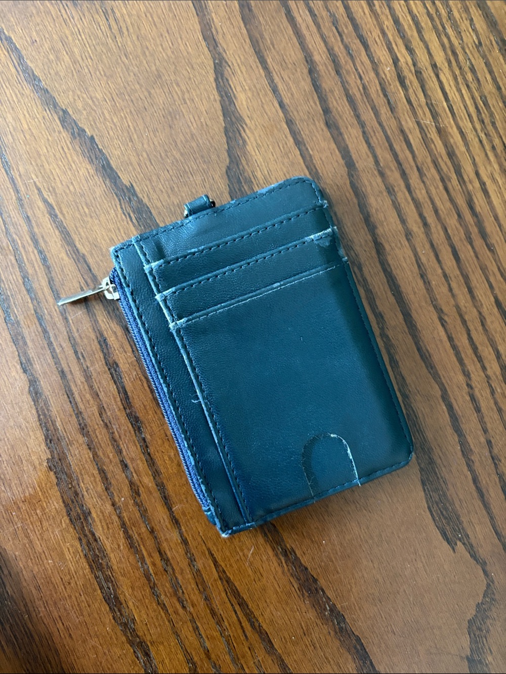 Faux leather Card & Key Holder in Dark Teal